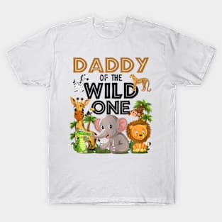 Dad of The Wild One Animal Safari 1st Birthday Theme Family T-Shirt